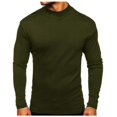 thumbnail image 3 of Blmnix Big And Tall Shirts Men T Shirt Muscle Bamboo Shirts Oversized T Shirts Mock Neck Long Sleeve Green Men's Athletic Shirts & Tees,XL, 3 of 4