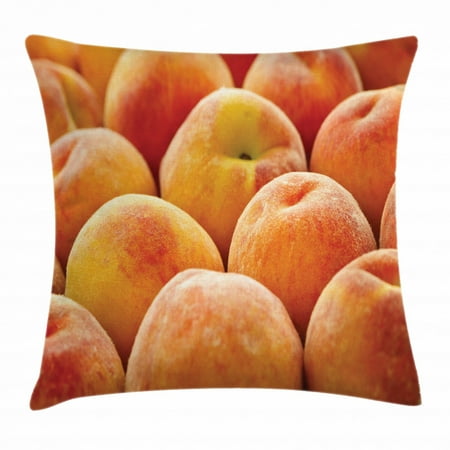 Peach Throw Pillow Cushion Cover Close Up Photo Of Newly Picked