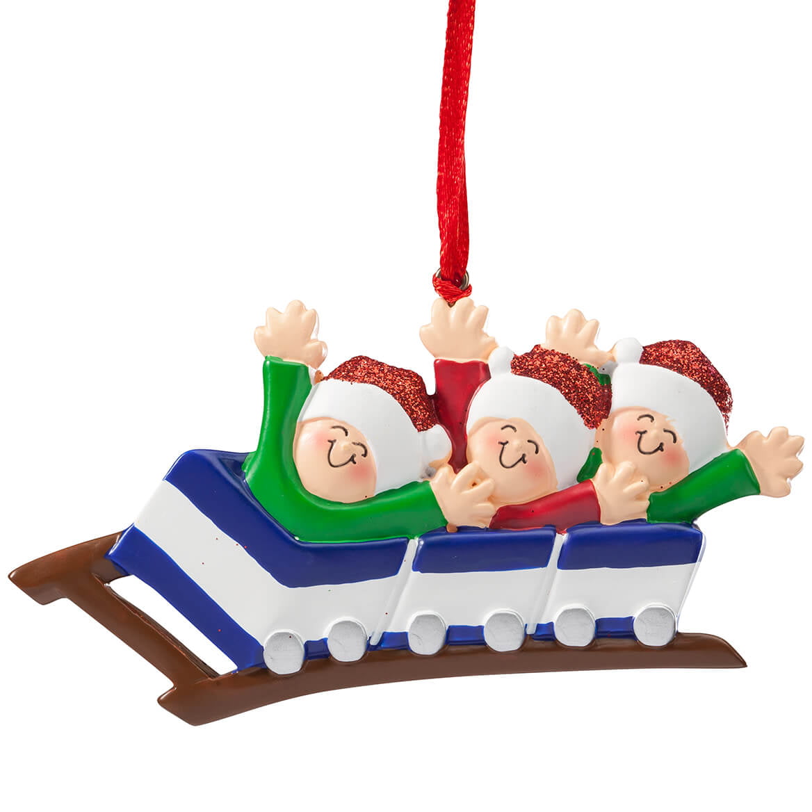 Family Roller Coaster Ornament Family of 3 