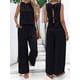 thumbnail image 4 of Conjuntos de 2 Piezas para Mujer, Chaleco, Cuello Redondo, Sin Mangas, Conjuntos Casuales, Pantalones de Pierna , Trajes. Negro M, 4 of 9