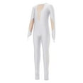 thumbnail image 5 of CHICTRY Kids Girls Ballet Dance Unitard Shiny Rhinestone Acrobatics Gymnastics Leotard Long Sleeve Skating Bodysuit White 8, 5 of 7