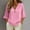 Shirts-Pink, variant on Gamivast Women's Casual Cotton Linen Shirts V Neck 3/4 Sleeve Button Down Blouses Loose Fit Summer Breathable Tunics Everyday Relaxed Tops for Daily Wear Green XXL
