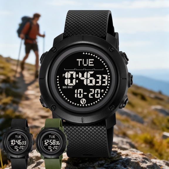 Men’s Waterproof Digital Sports Watch with Luminous Display, , Stopwatch & Calendar for Hiking Camping Running Swimming