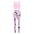 thumbnail image 4 of iEFiEL Kids Girls Ballet Dancewear Gymnastics Outfit Sports Bra Crop Tank Top with Yoga Running Pants Leggings Pink 8, 4 of 7