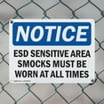 thumbnail image 5 of (2 Pack) ESD Sensitive Area Smocks Must Be Worn At OSHA Notice Sign 24 Inch X 18 Inch Plastic Sign, Weather Resistant, UV Protected for Workplace, Business, and Construction Site, Made, 5 of 8