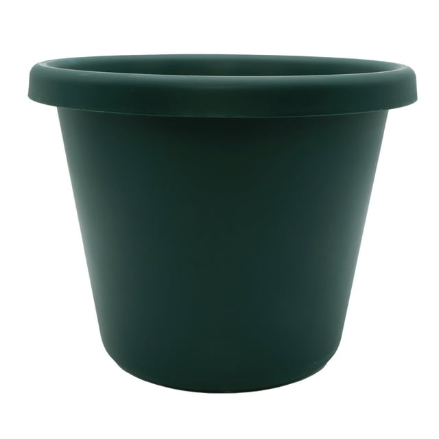 The HC Companies 14 Inch Round Classic Planter, Plastic Plant Pot, Evergreen