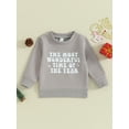 thumbnail image 2 of Bslissey Toddler Baby Boys Girls Casual Sweatshirt Long Sleeve Letter/Snowflake/Tree Print Hoodie Crew Neck Loose Pullovers Infant Spring Fall Winter Tops 0-3 Years, 2 of 9