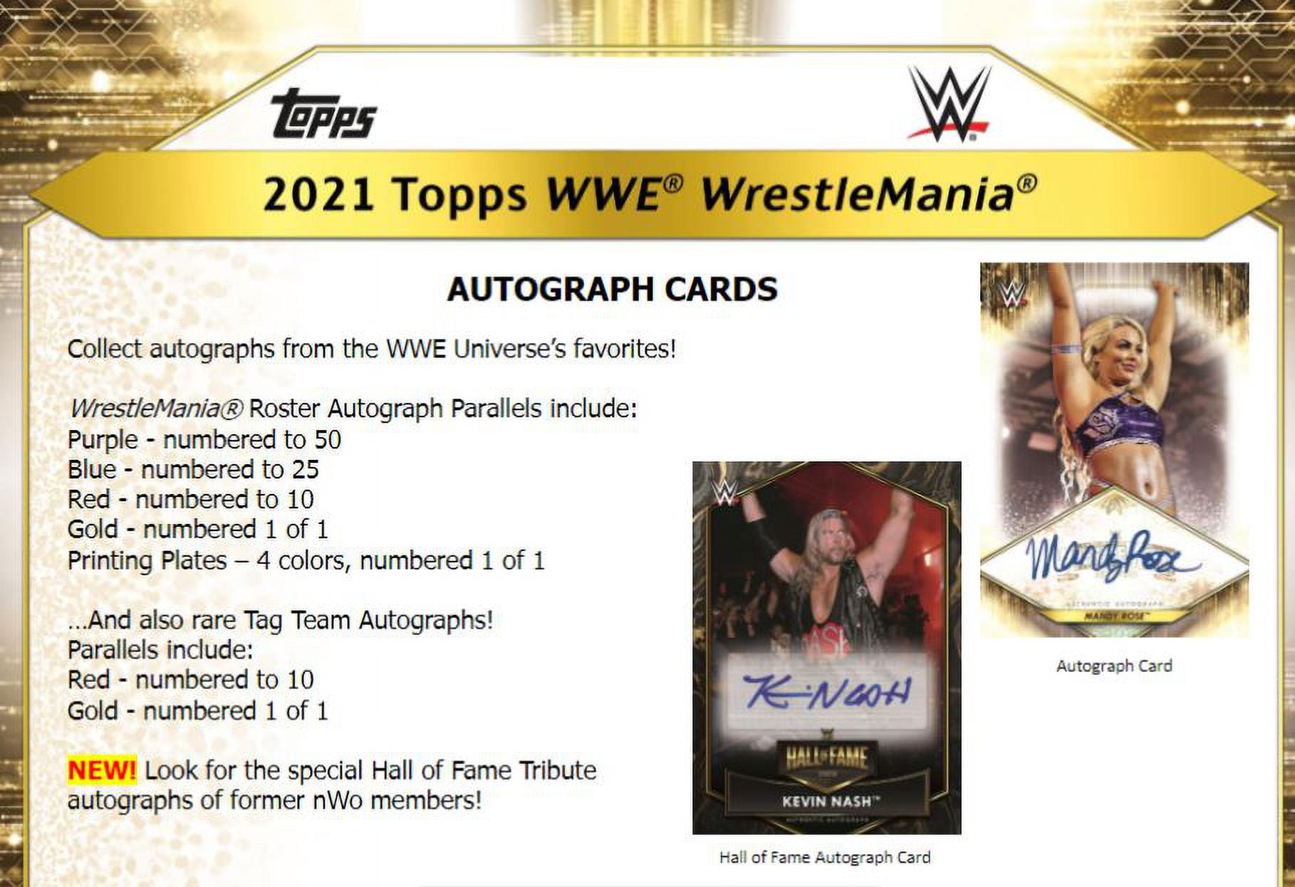 2021 Topps WWE Wrestling Trading Cards Road to Wrestlemania Blaster Box- 10 packs + 4 Memorable Entrances cards