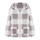 thumbnail image 4 of HongQid Womens Winter Coats Warm Plush Hooded Jackets Zip Up Button Cardigan Trendy Plaid Fleece Fuzzy Outerwear, 4 of 6