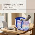 thumbnail image 6 of Pzuqiu Cloud Star Print Large Capacity Quilted Tote Bag for Women Lightweight Soft Puffer Tote Work Travel Shoulder Bag Versatile Everyday Carry for Daily Casual Use, 6 of 7