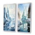 thumbnail image 3 of Designart "Arctic Majesty Blue Iceberg" Iceberg Framed Wall Art Set Of 2 - Blue Landscapes Framed Canvas Set For Living Room Decor, 3 of 6