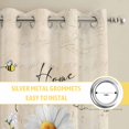 thumbnail image 6 of White Daisy Kitchen Curtains Window Panels, Spring Floral Bees Elegant Pastoral Botanical Insulated Window Treatment Curtain, Grommet Curtains for Bedroom/Living Room/Bathroom, 2 Piece 27.5"Wx39"L, 6 of 8