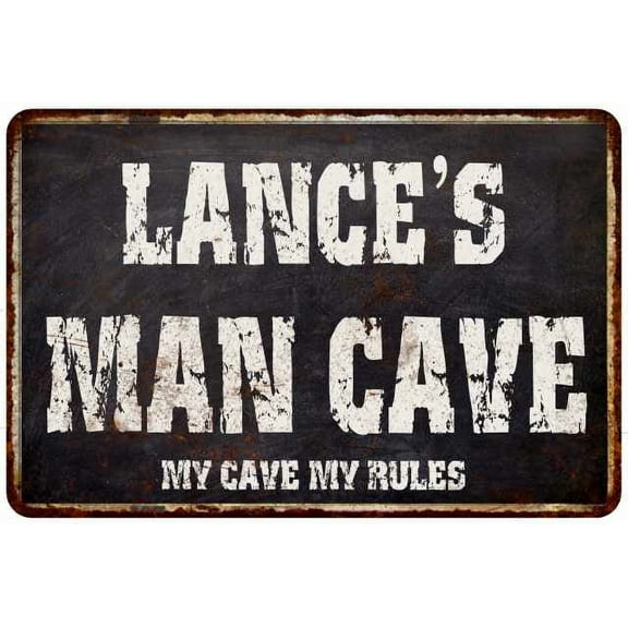 LANCE'S Man Cave Black Grunge Sign Home Decor Gift Cave Funny 208120004195