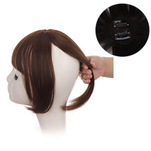 CANNATELLA 3D Bangs Peluca Sin Costuras Reemplazo Rubia Mujeres Falsas Flecos Clip En Cubierta Pelo Blanco Toupee Natural Aumentar El Volumen Del Cabello Flequillo Recto