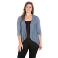 thumbnail image 3 of Plus Size Open Front Elbow Sleeve Cardigan, 3 of 9