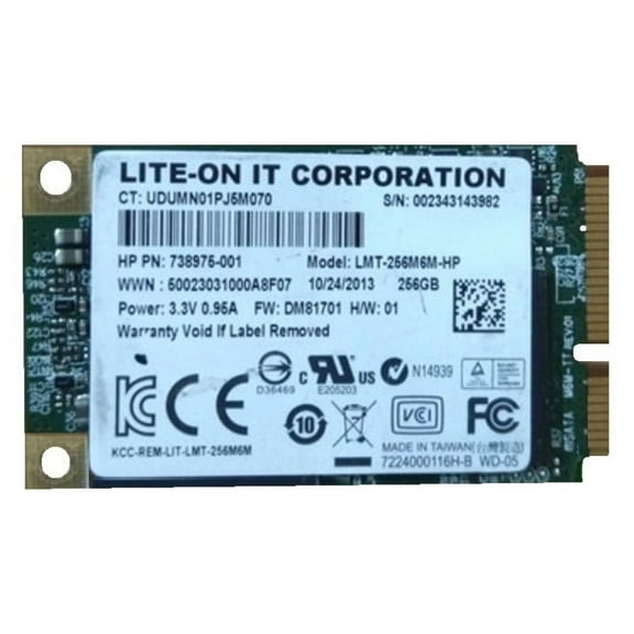 Genuine HP Lite-ON 256GB MLC SATA 6Gbps M.2 2280 SSD Drive 738976-001 LMT-256M6M-HP