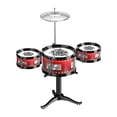 thumbnail image 1 of red Toddler Drum Kit With 5 Drums Stool And Accessories Musical Instrument Toy For Kids Early Education And Rhythm Development, 1 of 2