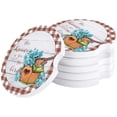 thumbnail image 1 of FMSHPON Spring Fresh Flower and Bird Lattice Plaid Set of 4 Car Coaster for Drinks, Absorbent Ceramic Stone Coasters Cup Mat with Cork Base for Home Kitchen Room Coffee Table Bar Decor, 1 of 5