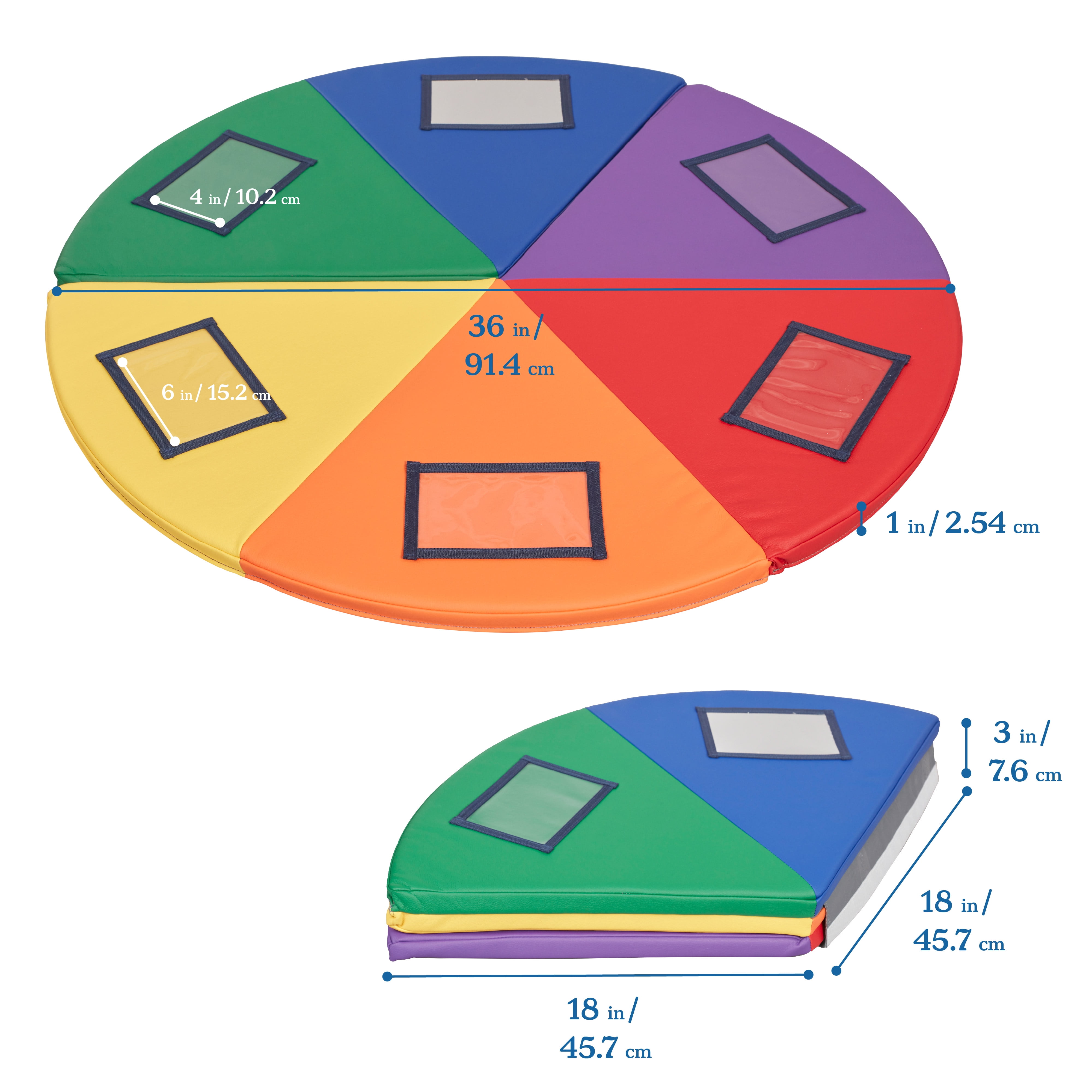 ECR4Kids SoftZone Picture Me Folding Activity Play Mat, Daycare Essentials, Assorted