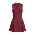 thumbnail image 4 of Antinious Ladies Sleeveless V-Neck Button Soft Loose Versatile Daily Casual Dress, 4 of 5