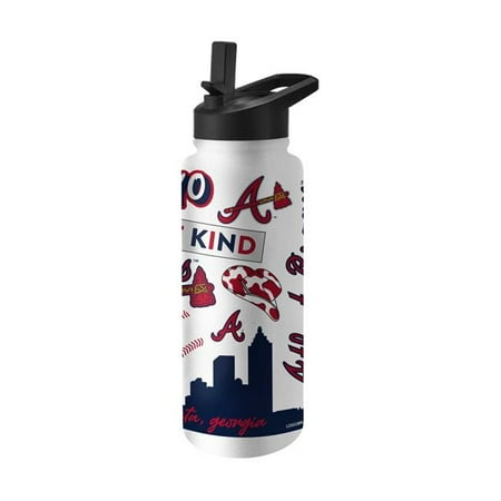 Logo Brands 503-S34QB-63 Atlanta Braves 34 oz Native Quencher Bottle