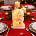 thumbnail image 4 of LED Lighted Christmas Village House Ornaments, Resin Mini Snow Houses Figurines, Winter Village Desktop Decoration for Home Office Tabletop Decor, 4 of 5