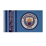 Manchester City FC Wordmark Stripes Flag