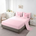 thumbnail image 5 of jejeloiu Kawaii Bowtie Plaid 7-Piece Twin Bedding Sets,Pink Letter M Bedding Comforter Set For Bowtie Girls Reversible, 5 of 8