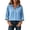 Blue, variant on Button Down Shirt Collared 3/4 Sleeve Flowy Business Casual Shirts Dressy Work Travel Blouses