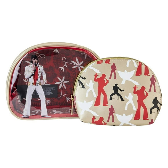 Loungefly Elvis Presley Aloha Imprimé Hawaïen Ensemble Cosmétique 2 Pcs
