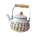thumbnail image 4 of Tetera de esmalte Tetera de esmaltada de 2,5 l Resistente al calor Tetera esmaltada vintage con diseño floral para decoración de cocina y, 4 of 9