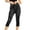 Black, variant on Mrat Women's Capris Pants Elastic Loose Pants High Waisted Loose Cropped Trousers Pants Wide Leg Capris for Women Casual Summer Black XXL