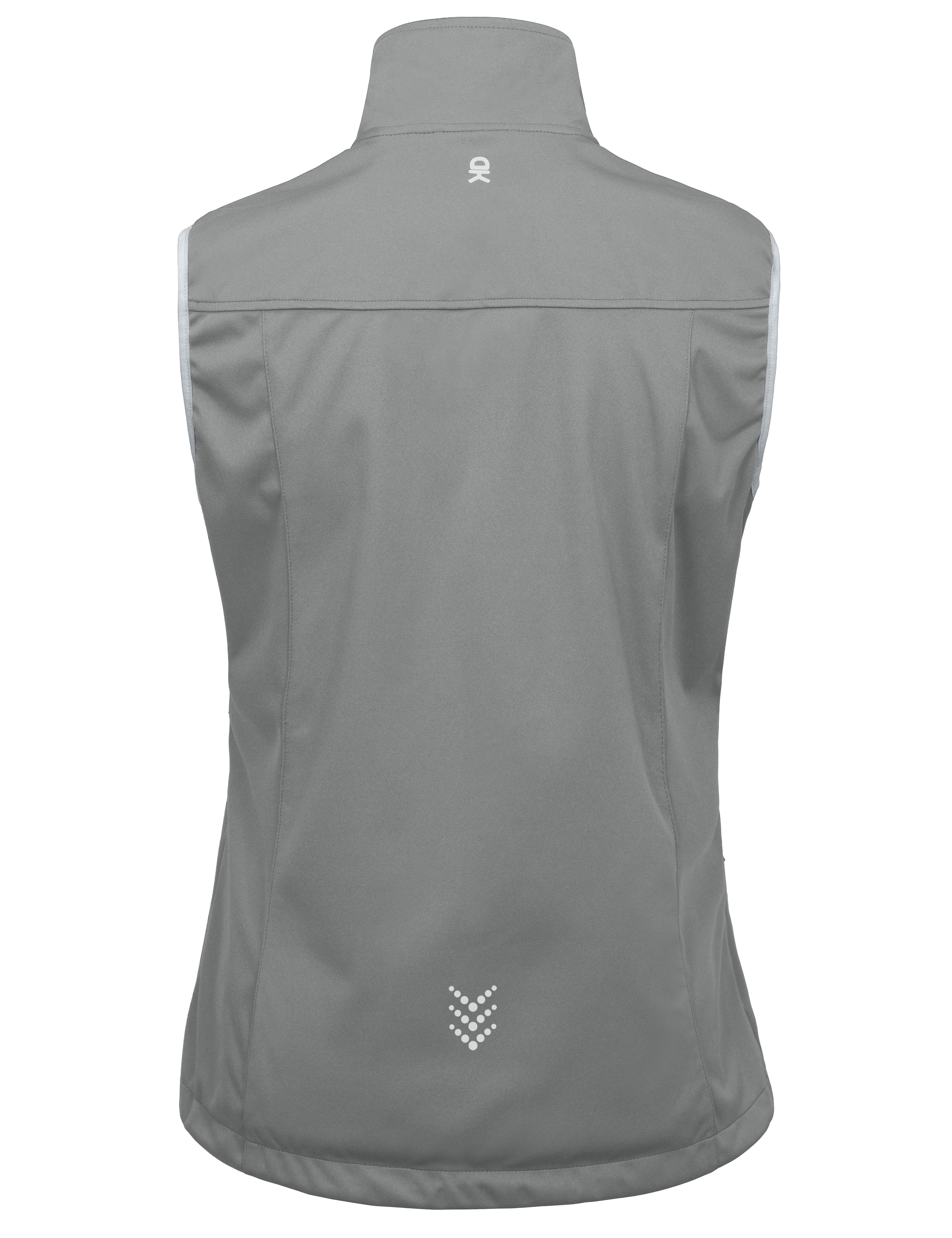 Little Donkey Andy Women's Lightweight Softshell Vest Windproof Sleeveless Jacket for Running Hiking Travel Reflective Gray L