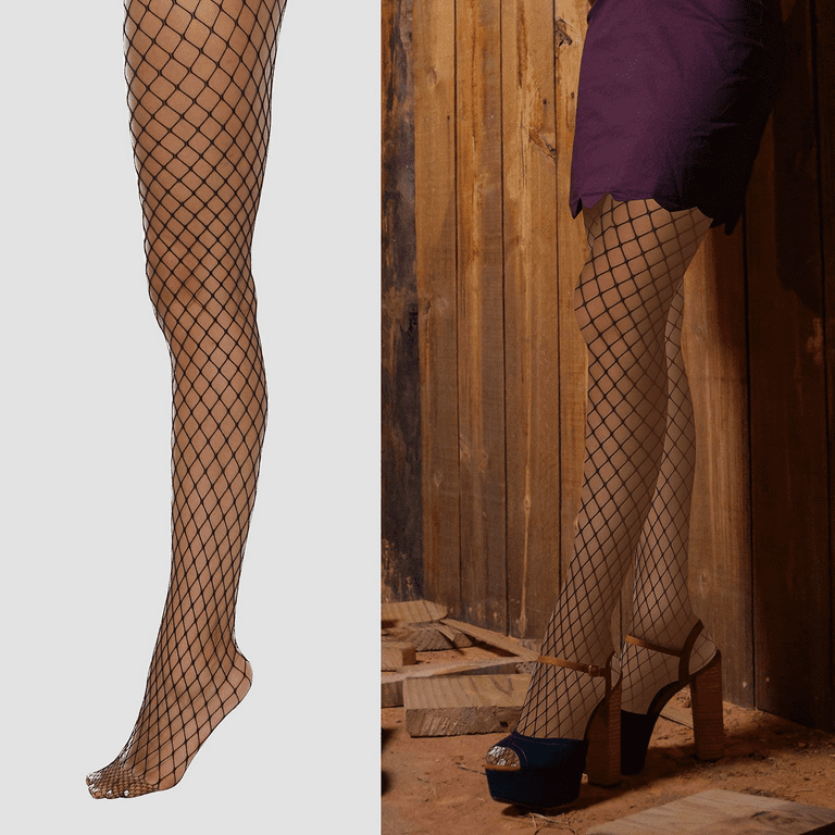 Manzi Women High Waist Sexy Fishnet Stockings Classic Fishnet