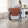 thumbnail image 2 of Lavish Home Foldable Clothes Drying Rack - Laundry Drying Rack Collapsible for Indoor/Outdoor Use (White), 2 of 10