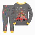 thumbnail image 2 of NOLDARESGirls Christmas Pajamas Toddler Boy Kids Holiday Jammies Set PJS Winter Sleepwear Children Clothes X104-Grey, 2 of 5