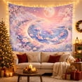 thumbnail image 3 of Nocturnal Swirling Circular with Pond Main Consists Fish, Mystical Fantasy for Space Lovers, Galaxy Room Decor, Mother'S Day Gift, Tapestry Wall Hanging for Bedroom and Dorm, 3 of 7