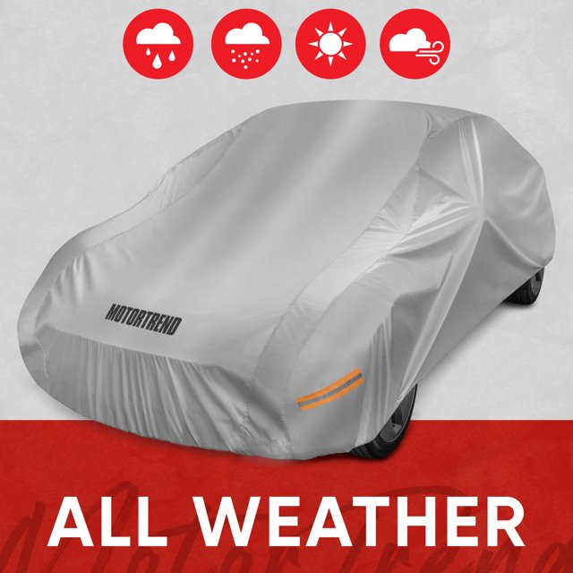 Motor Trend TrueShield 6-Layer All-Weather Car Cover – Waterproof, Size M