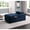 Dark Blue, variant on Modern Lift Top Bench With Pull-out Bed And Interior Storage Area - Brown Velvet Sleeping Solid Wood Base