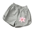 thumbnail image 3 of Girls Cute Printed Sweat Shorts, Elastic High Waist Curved Split Hem Loose Fit Summer Casual Bottoms, Breathable Kids Play Shorts for Daily Wear(Grey2,9-10 Years), 3 of 3