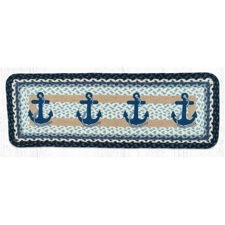 

Capitol Importing 59-TR443NA 13 x 36 in. PP-443 Anchor Oblong Printed Runner Table Rug Navy