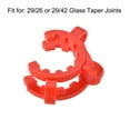 thumbnail image 2 of Uxcell Plastic Mounting Clamp Lab Joint Clip for 29/26 or 29/42 Glass Taper Joints Red 5 Pack, 2 of 5