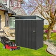 thumbnail image 5 of Sobaniilo 5x3x6FT Outdoor Storage Shed Clearance with Lockable Door Metal Garden Shed Steel Anti-Corrosion Storage House Waterproof Tool Shed (Dark Gray), 5 of 10