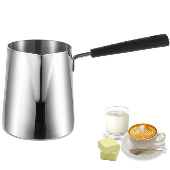 Turkish Coffee Pot, 20oz Milk Warmer Pot, Stainless Steel Butter Warmer, Chocolate and Butter Melting Pot for Home Cafe