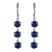 Shop LC Lapis Lazuli Earrings - Platinum Plated Lapis Dangle Leverback Earrings - Blue Lapis Drop Lever Back Earrings for Women Birthday Mothers Day Gifts for Mom