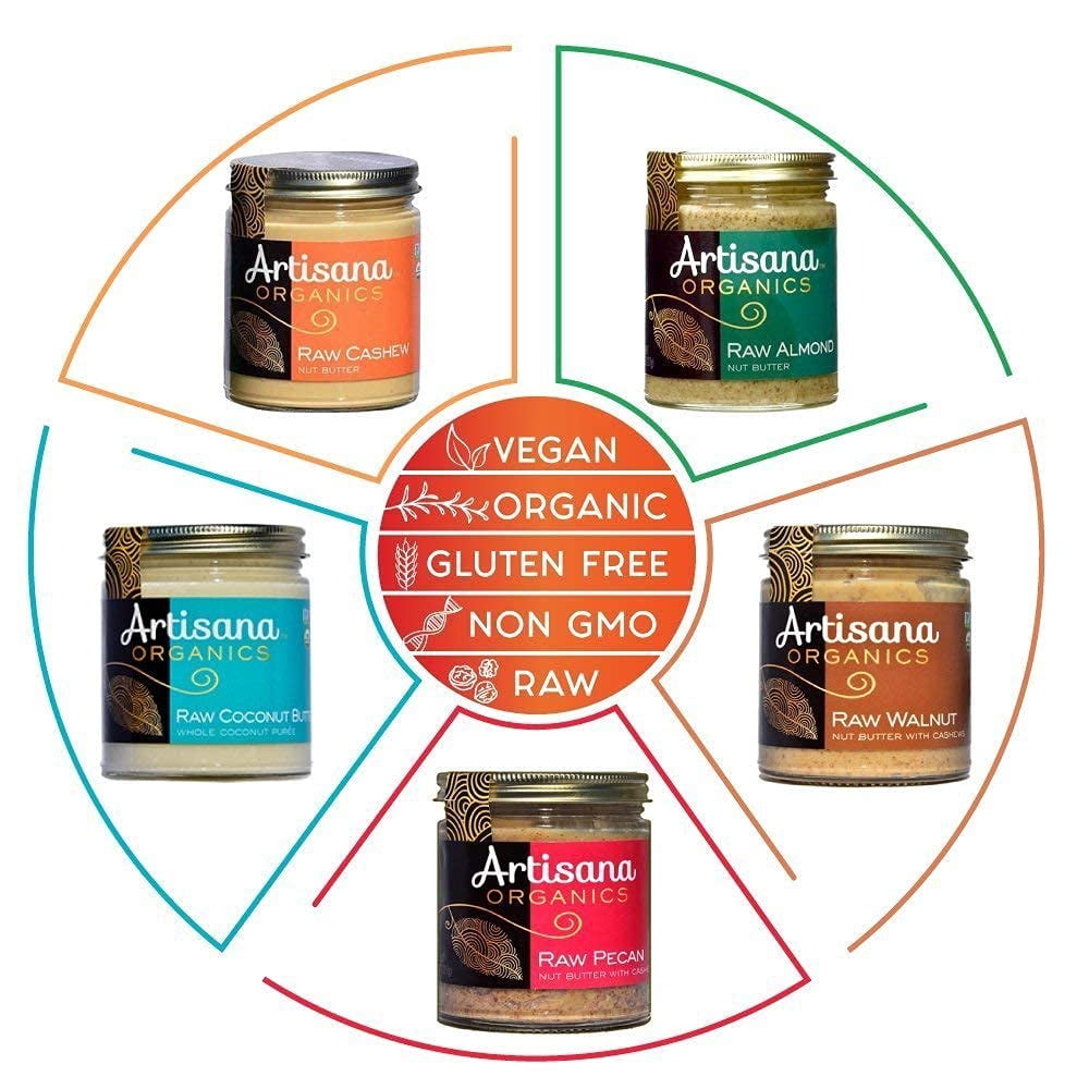 Organics Raw Cashew Butter, 14 oz (397 g), Artisana Pack Of 6