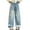 Light Blue, variant on Ruyang Teen Girls Baggy Jeans Streetwear Distressed Elastic High Waisted Jeans for Girls Embroidered Denim Pants