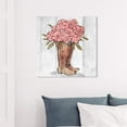 thumbnail image 2 of Wynwood Studio 'Rider Boots Flowers' Floral and Botanical Wall Art Canvas Print - Pink, Brown, 12" x 12", 2 of 2