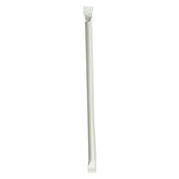 Boardwalk BWKPPRSTRWIW 7.75 in. Wrapped Jumbo Paper Straws - White (1280/Carton)