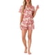 thumbnail image 2 of Conjunto de pijama de verano para mujer INSPIRE CHIC, camisa de botones con pantalones cortos, talla XL, rosa claro, 2 of 6